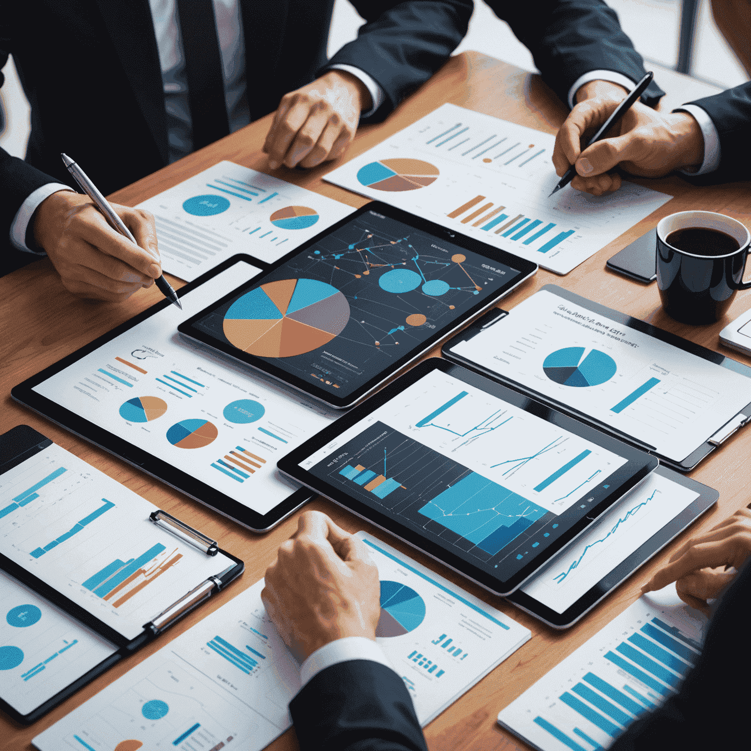 A visual representation of big data analytics, showing various charts, graphs, and data points interconnected, symbolizing the power of data-driven insights in modern business.